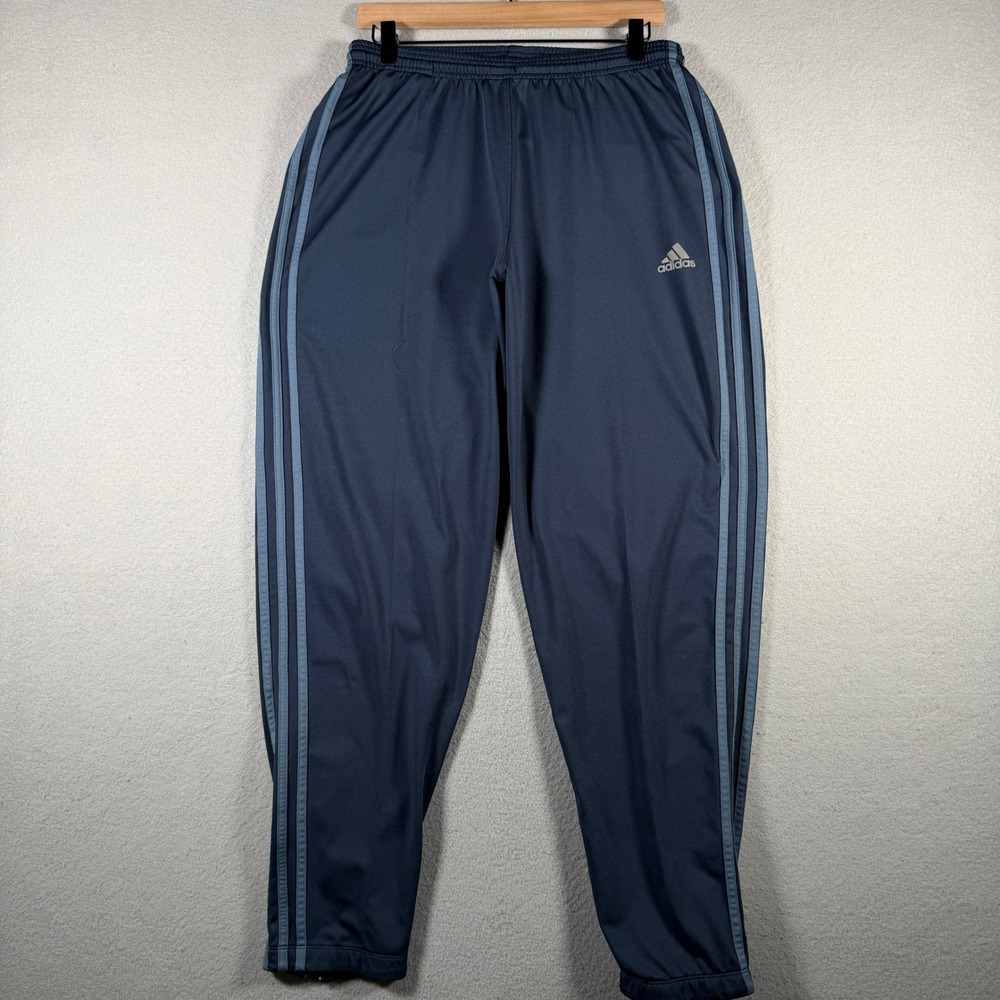 Adidas Mens Navy Blue Three Stripe Track Pants AF5001 Size Large Y2K